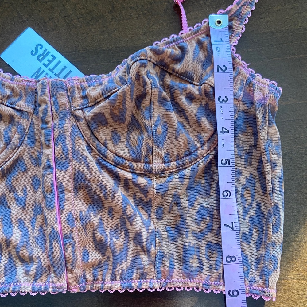 Urban Outfitters Pink and Brown Leopard Bralette. Size L - Picture 8 of 8